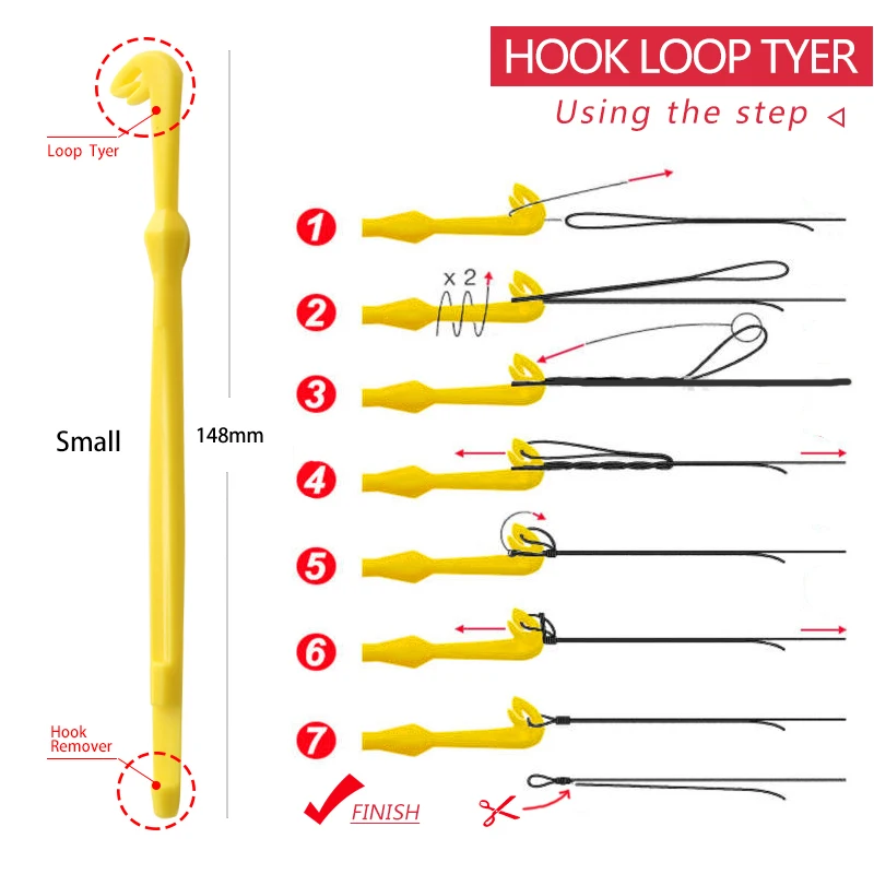 2 шт. легкий крюк петля Tyer Disgorger инструмент галстук инструмент для быстрого завязывания узлов для Fly зимняя леска желтый/зеленый маленький в упаковке Pesca