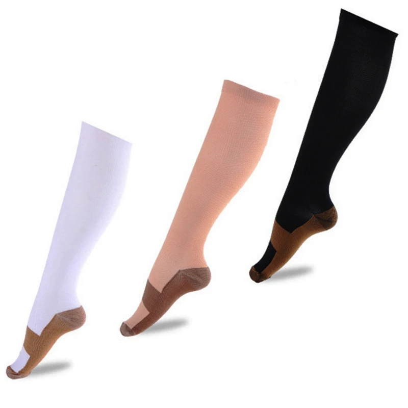 1 Pair Unisex Compression Socks Women Men Anti Fatigue Pain Relief Knee High Comfortable Travel Stockings