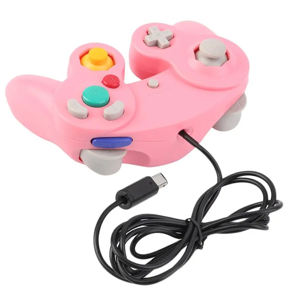 Gamepads New Game Controller Gamepad Joystick five color for Nintendo for GameCube For Wii Wholesale - Color: Pink