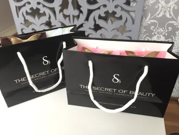 

Wholesale 1000PCS/Lot Custom logo 250g Paperboard 13Hx19x6 Bags With Handle /shopping bag/clothes/jewellery/advertising Eco bags