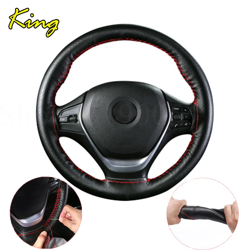 Genuine Leather 38 cm Car Steering Wheel Covers accessories For Subaru