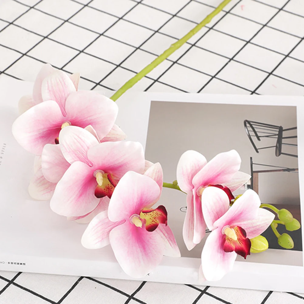 1 шт 70 см декоративное растение искусственная Орхидея ветвь цветка свадебное украшение для стен Лидер продаж - Цвет: white purple