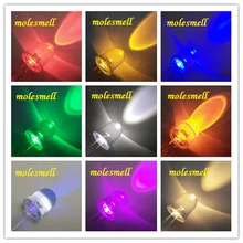 10pcs multicolor 10mm Water clear Red Yellow Blue Green White Orange UV Pink Warm white LED water clear lens colorful led light