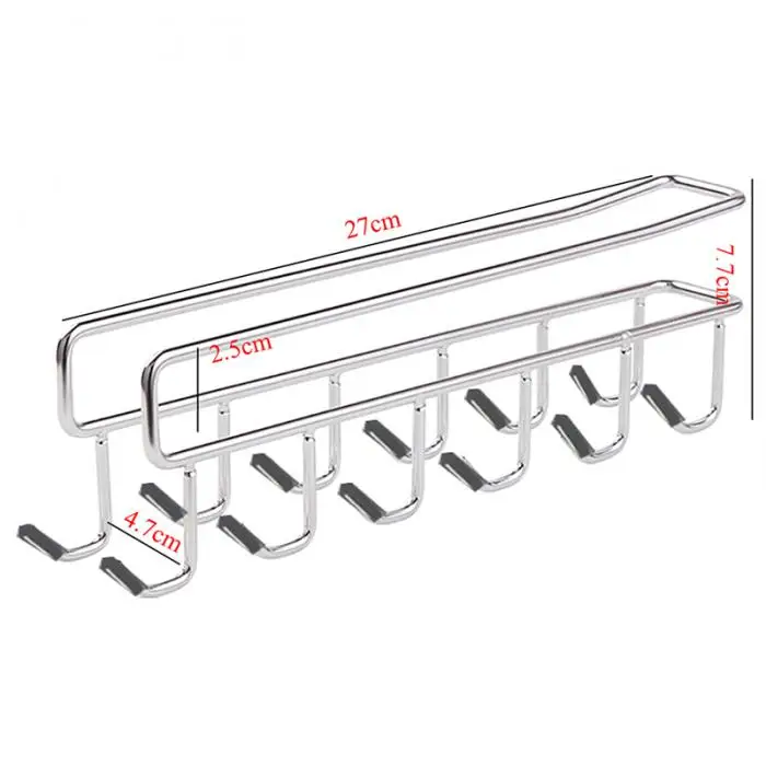 Новая вешалка из нержавеющей стали органайзер для хранения на кухне шкаф с подвесной полкой-крюком вешалка для посуды полка для хранения ключ держатель настенный
