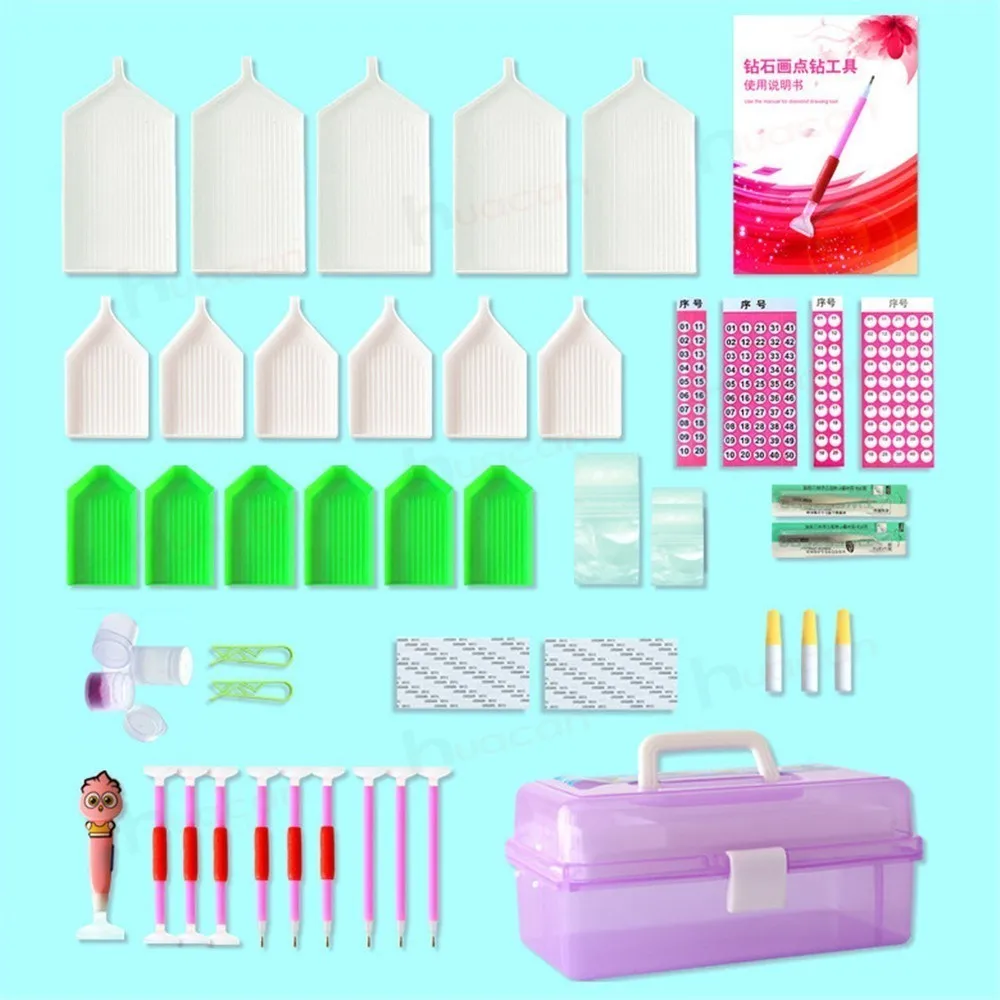

Huacan Diamond Embroidery Tools Storage Boxes 5D DIY Diamond Painting Accessories Full Kits Sets Cross Stitch Rhinestones