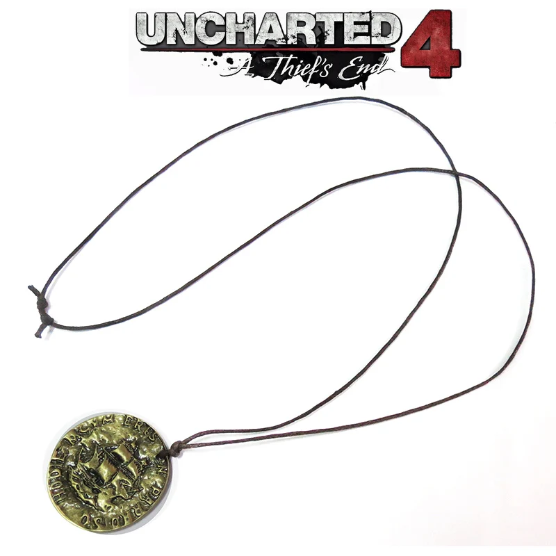 

PS4 Uncharted 4 A Thief's End Metal Pendant Necklace Pendant Key Chain Drake Collection Pirate Gold Coin Corsair Skull Keychain