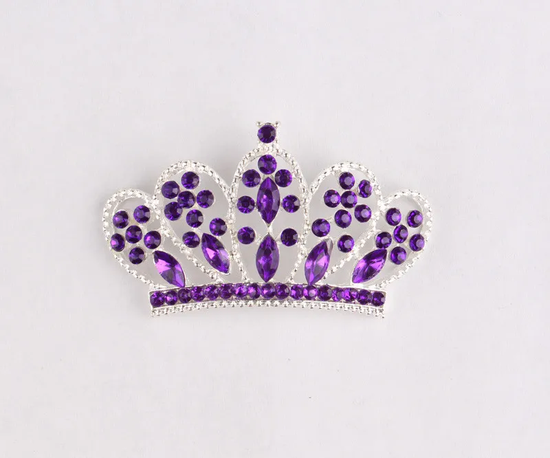 Nishine 5 шт. Diy Bling сплав Корона кнопка для девочек женщин головная повязка Свадебная вечеринка невесты головные уборы кнопки для украшения волос - Цвет: purple