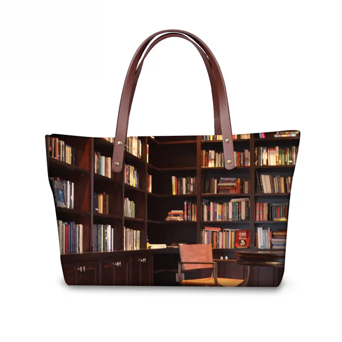 FORUDESIGNS/Винтаж книжные полки в библиотеке печати Для женщин Сумки Сумка-тоут сумка женская дизайнерская большой Bolsa Feminina Sac a Main - Цвет: SS0152AL