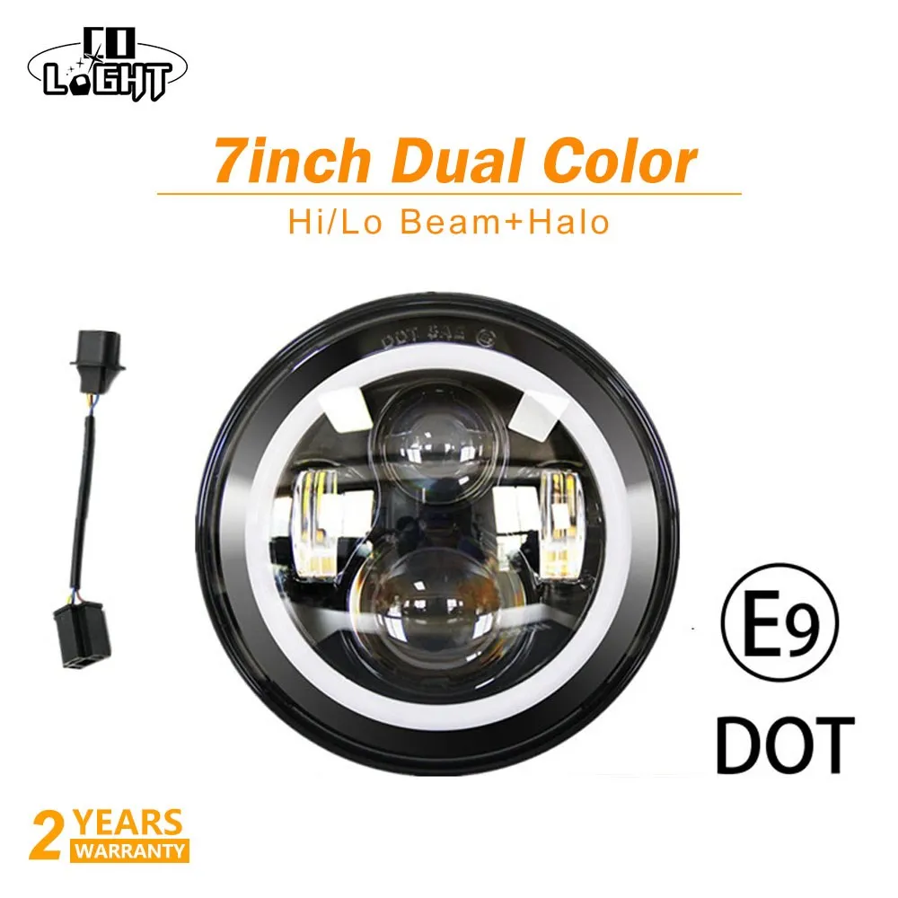 

CO LIGHT 7" LED Headlights 80W H4 Hi/low Angle Eye Auto Led Driving Light For Jeep Nissan Niva Suzuki samurai Lada 4x4 12V 24V