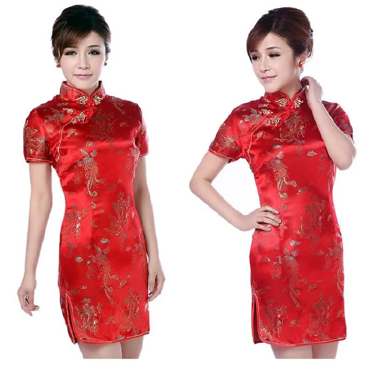 Новинка 2019 года vestidos Платье Винтажный китайский Халат cheongsam oriental китайское традиционная одежда для женщин Свадебное