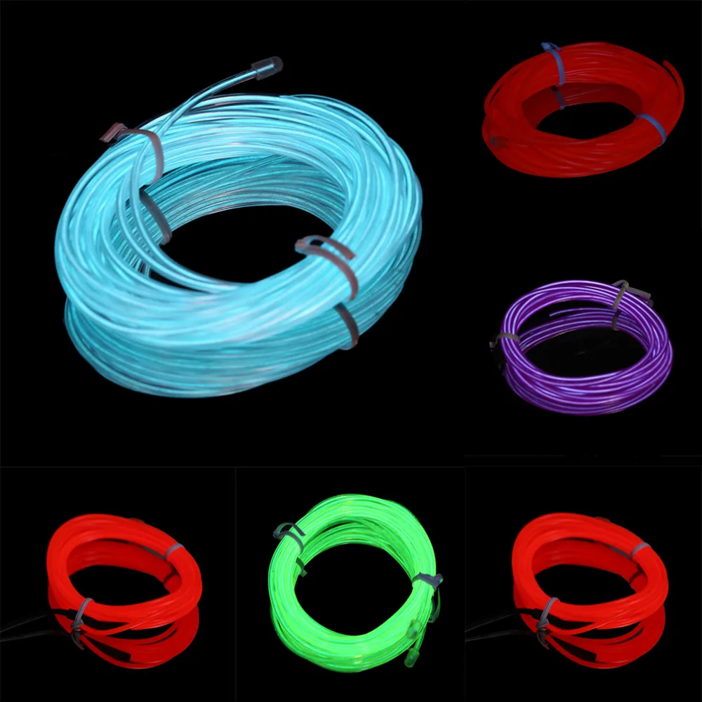 4M font b EL b font Wire Tube Rope Battery Powered Flexible Neon Cold Light Car
