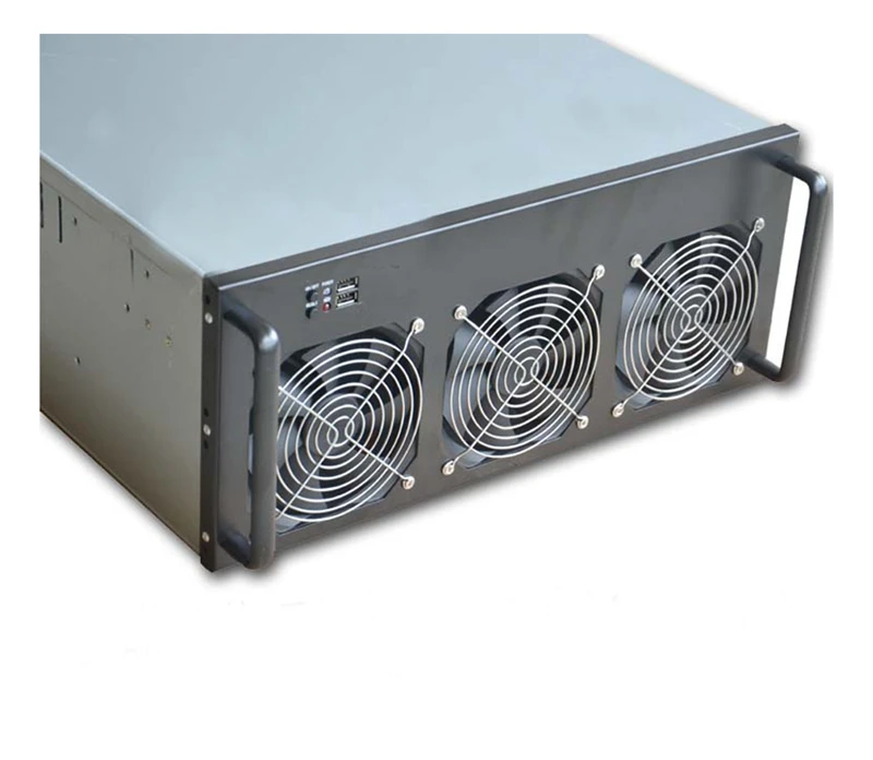 6 fans mining case frame crypto coin btc ethereum miner USB 6-8 gpu chassis aluminum sever rack mount GTX 1080TI 1070 P106