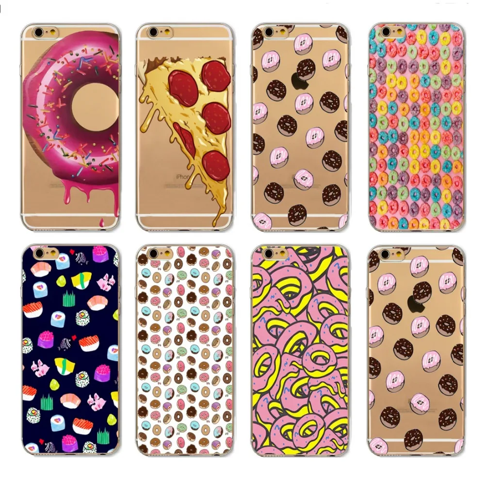 Koop Itali euml; Pizza Donuts Japane Sushi Zachte Siliconen Telefoon Case Cover Fundas Coque Voor iphone 6 S 7 7 Plus 6 S 6 Plus 8 8 Plus X 5 S 5 S SE