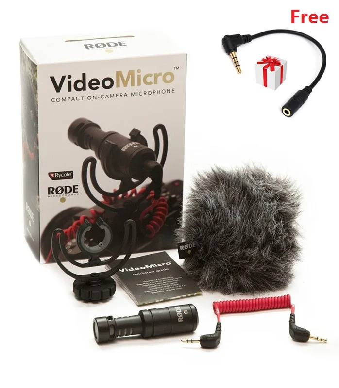 

Free Gift ! Rode VideoMicro Directional Microphone Compact On-Camera Microphone with Wind Shield Rycote Lyre Shock Mount Video
