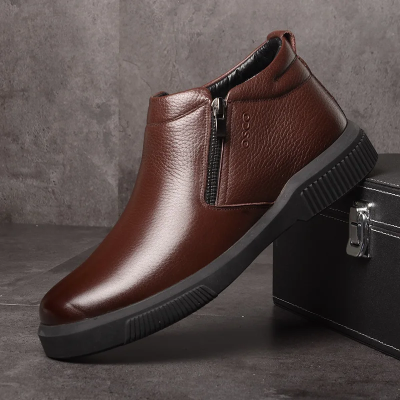 

2018 Winter Men Boots Autumn Men Shoes Genuine Leather Ankle Boots for Man Footwear New Men Casual Fashion Breathable Shoes