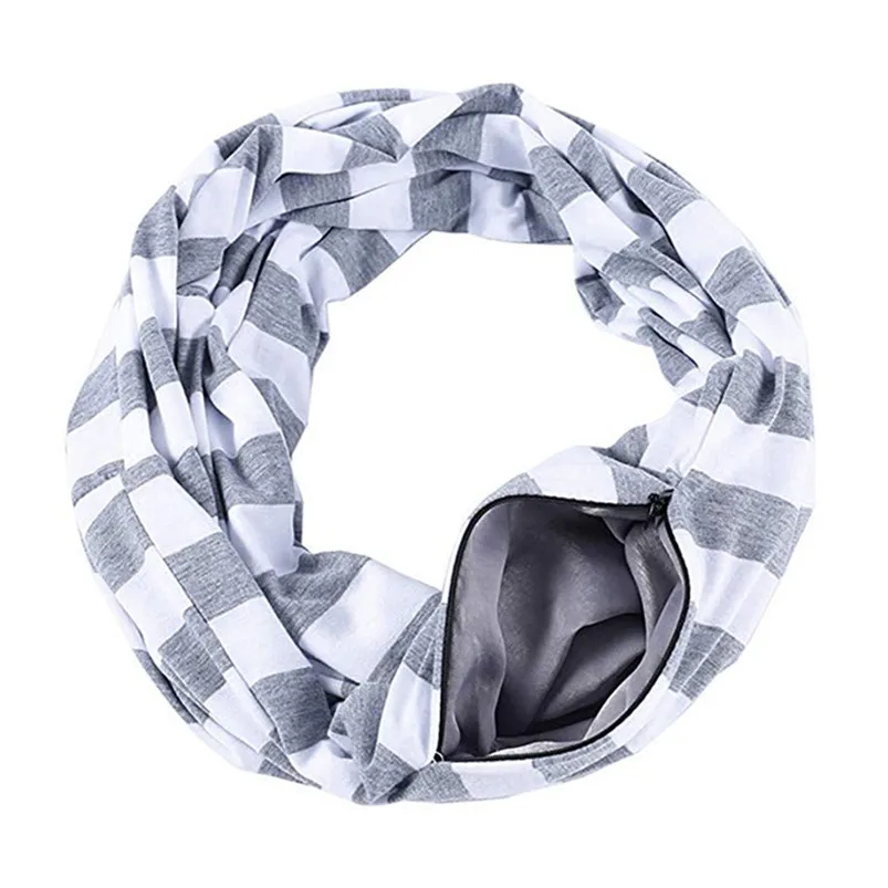Women Loop Scarf Infinity Wrap Hidden Zipper Pocket Warm Travel Couple Scarves Winter Warm Solid Ring Blanket Wrap Shawl D20 (12)