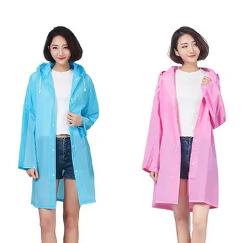 

WINSTBROK Fashion Transparent Eva Raincoat Women/Men Portable Outdoor Travel Rainwear Waterproof Hooded Knee Length Rainwear