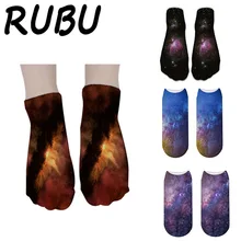 RUBU носки унисекс с забавными рисунками женские носки с 3D принтом носки-башмачки с художественным рисунком разноцветные носки до щиколотки в стиле Харадзюку 7S-ZWS04