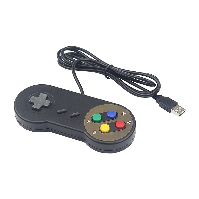 USB игровой контроллер игровой джойстик геймпад контроллер для ПК Windows MAC компьютер для Linux SNES Raspberry Pi Gamestick управление - Цвет: 1pcs Black Gamepad