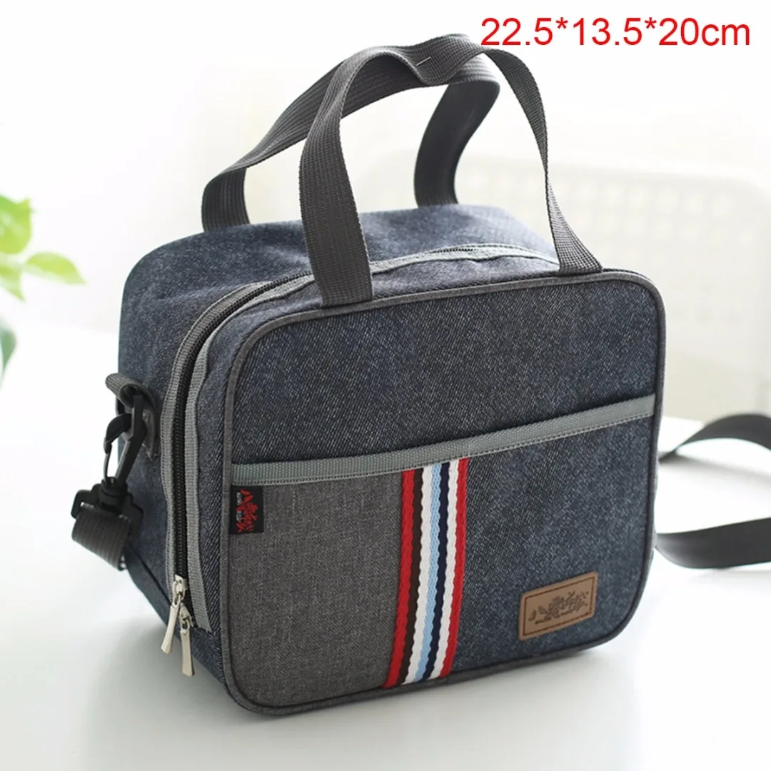 JX-LCLYL Portable Insulated Thermal Cooler Lunch Box Bento Picnic Tote Storage Bag Case