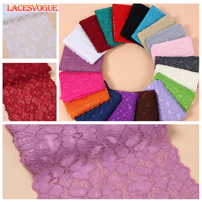 

19yards/lot 16cm Stretch lace Trim Embroidered lace fabric for sewing Swiss voile Elastic Lace Ribbon Underwear lace LAVO825