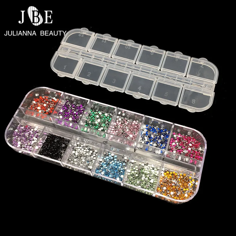 

3000pcs/box 1.5mm Rhinestones Nail Decoration Round Colorful Glitters With Store Case DIY Mini Nail Art Decorations Multicolor