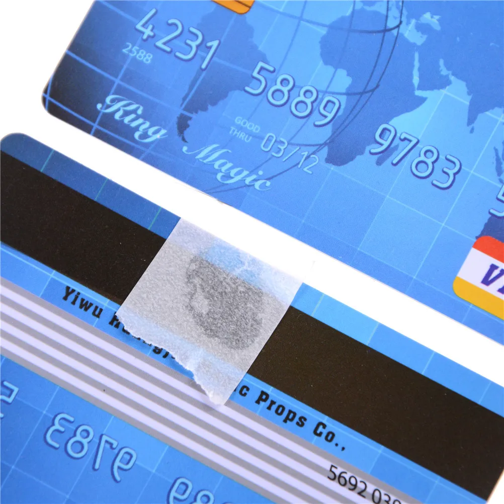 2 шт. Кредитная карта+ 1 шт. ПВХ прозрачный стержень плавающая Кредитная карта-фокусы, волшебные аксессуары, крупным планом, Satge магический реквизит