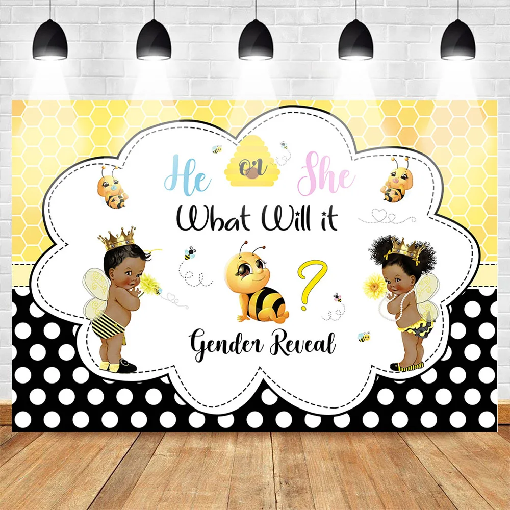 

Mehofoto Newborn Baby Shower Photo Background for Photography Gender Reveal Theme Party Backdrop Prince Princess Bee