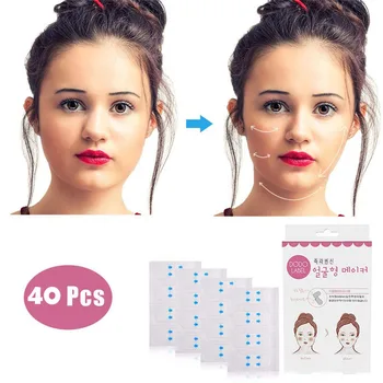 

40 Pcs/Set Invisible Thin Face facial Stickers Facial Line Wrinkle Sagging Skin V-Shape Face Lift Tape Scotch for Face Dorp ship