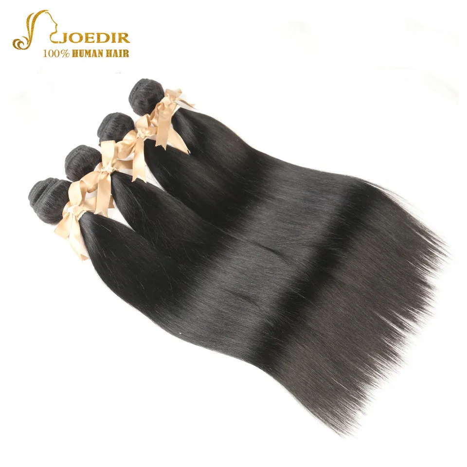 Joedir Hair 4pcs Peruvian Straight Hair Weave 100g/Piece Human Hair