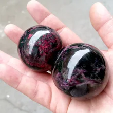 Натуральные персиковые цветы нефрит шар Onl Хрустальная Сфера заживление 50 мм