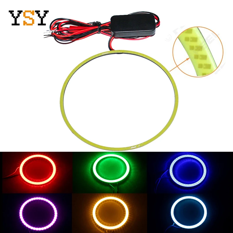 

COB Angel Eye 2Pieces Auto Halo Rings 100MM 12V 24V Headlight 72 SMD Car Angel Eyes Motorcycle 9-30V White Red Yellow Blue