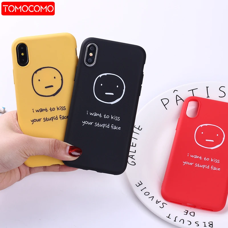 

Funny Expression Cartoon Emoji Cute Soft Matte Silicone Candy Case Coque For iPhone 11 Pro 6 6S 5S 8 8Plus X XR XS Max 7 7Plus