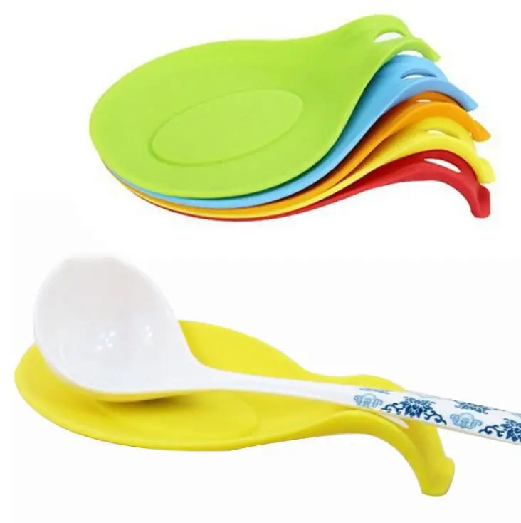 

Silicone Insulation Spoon Rest Heat Resistant Placemat Drink Glass Coaster Tray Spoon Pad Eat Mat Pot Holder Kitchen Accessories
