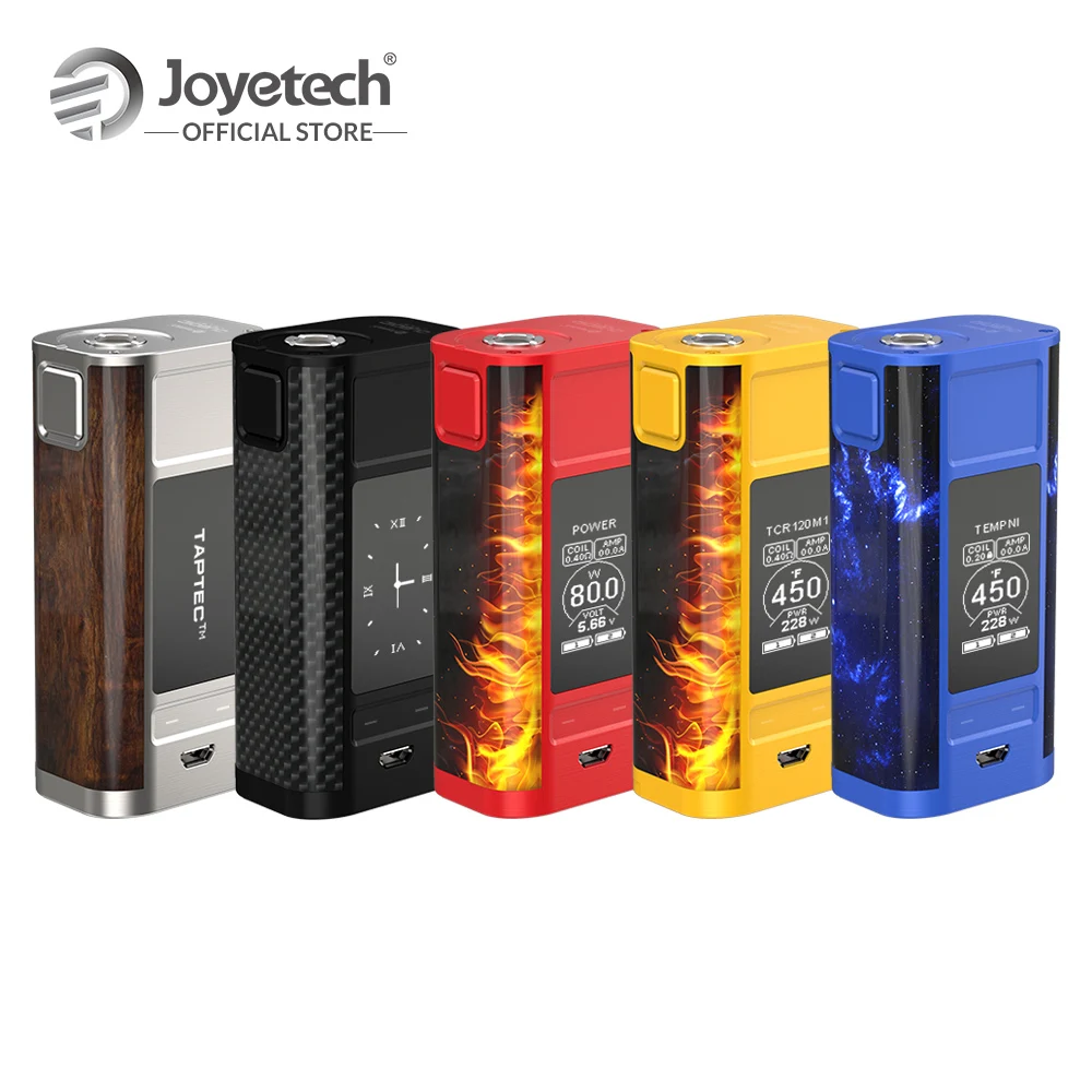 Original Joyetech Cuboid TAP Mod Kit in Power/Clock/Temp/TCR/USB Charge Mod Output 228W 2 inch Screen Electronic Cigarette