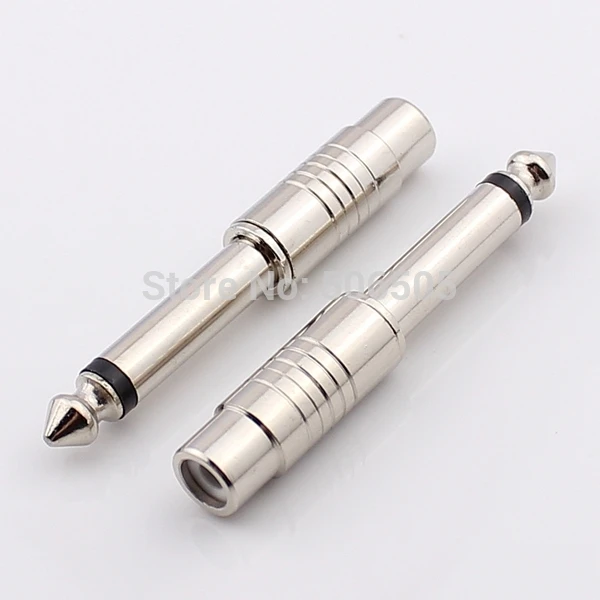 

High Quality mono 6.35mm plug to RCA connector RCA Female Adapter Connector Converter For Microphone