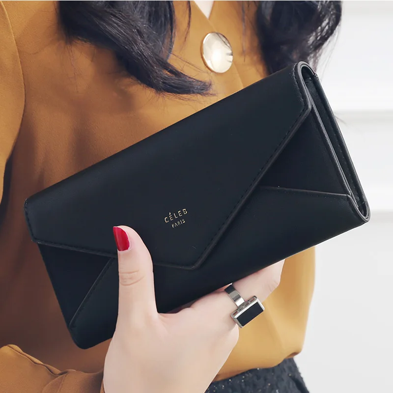  New Style Envelope Designer Clutch Wallets For Women Hasp Pocket To Coin Card Holder Female Purses 