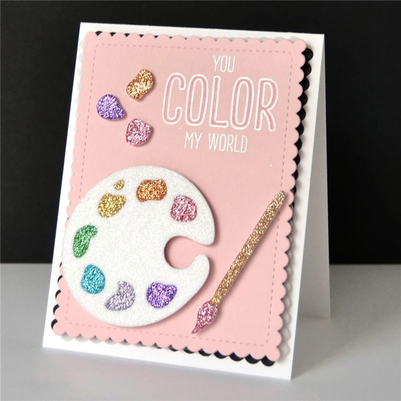 

YaMinSanNiO Artist Palette Metal Cutting Dies Color World Die for Scrapbooking New 2019 Crafts Die Cuts for Card Making