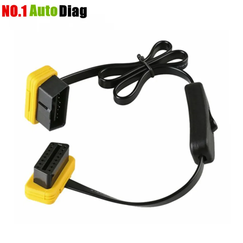 AUTOOL 60 см Авто OBD2 OBDII 16 контактный Удлинительный кабель с переключателем мужского и женского пола автомобильный диагностический удлинитель разъем адаптера переменного тока