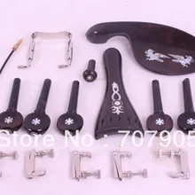 1 комплект 4/4 скрипки части черное дерево, тюнер peg упор для подбородка, подгриф хвост gut endpin# W9-1