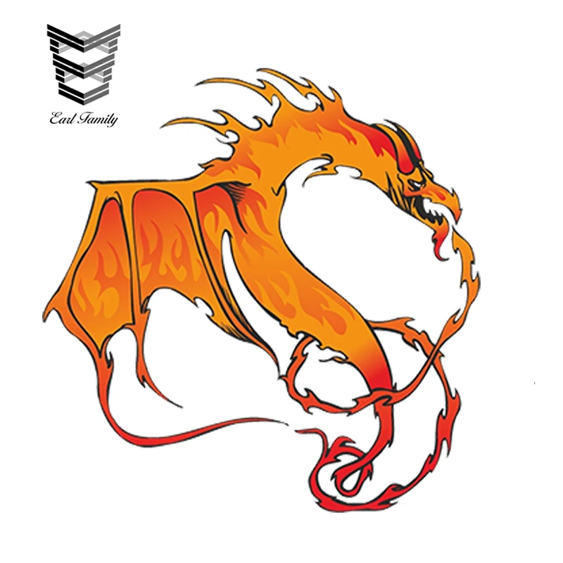 

EARLFAMILY 13cm x 13cm Car Styling Dragon Car Sticker for Laptop Tablet Helmet Motorcycle Gas Tank Waterproof Window Accessories