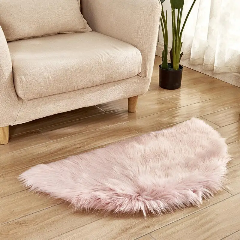 Rug Carpet Imitation Australian Wool European Door Mat Floor Semi-circular Sofa Living Room Bedside Carpet - Цвет: 8pink