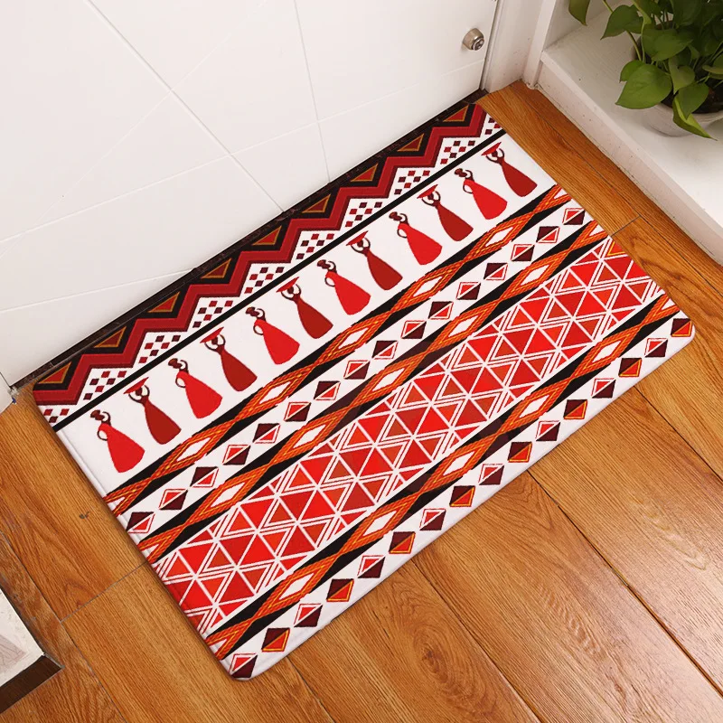 

Geometry Zigzag Diamond Bath Mats African Woman Baby Room Rug Paisley Waist Support Rectangle 40-60 Coral Fleece Carpet Material