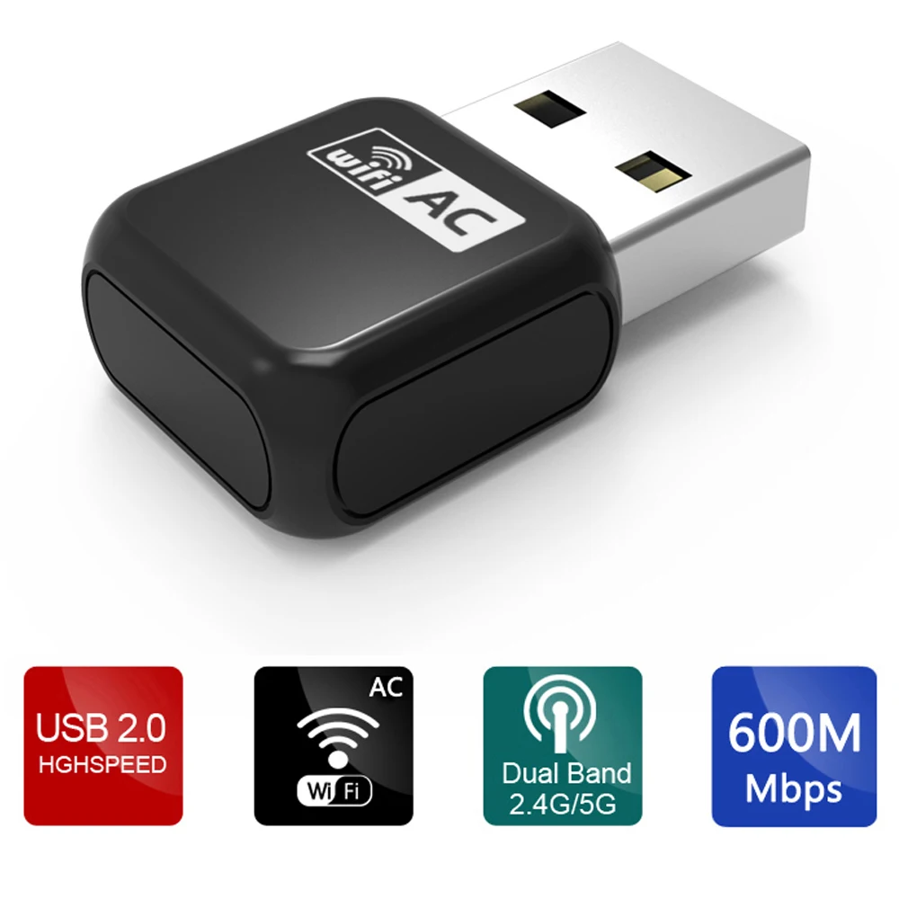 Wavlink USB Wifi адаптер 600 Мбит/с WiFi ключ двухдиапазонный 2,4/5 ГГц беспроводной USB Wifi приемник мини Сетевая Карта Антенна для рабочего стола