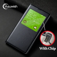 Flip Cover Leather Phone Case For Samsung Galaxy S5 S 5 Galaxys5 Samsungs5 SV I9600 SM G900 G900F G900FD SM-G900F Smart View