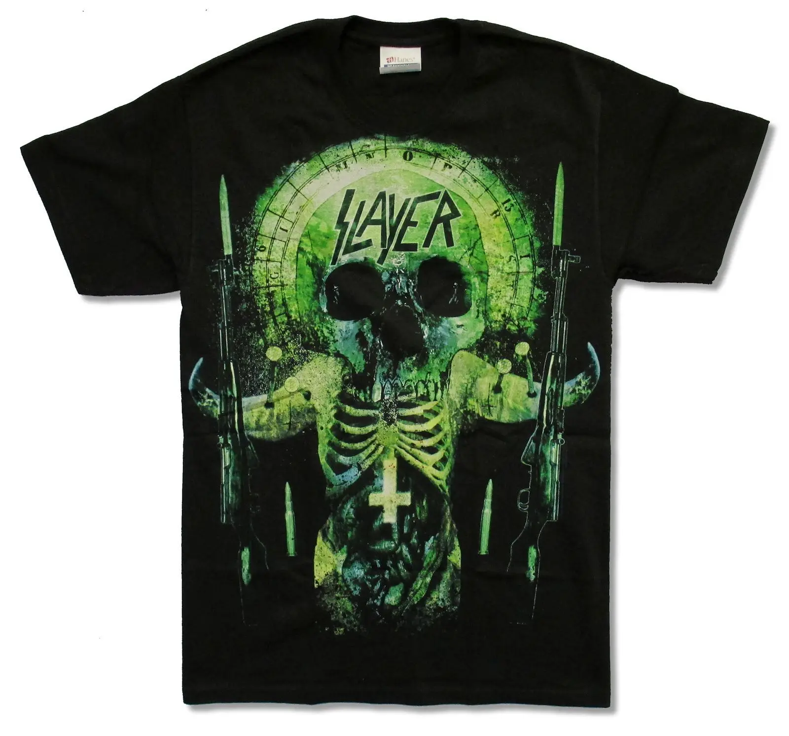 SLAYER - GREEN DEATH BLACK T-SHIRT NEW OFFICIAL BAND MUSIC ADULT SMALL S T Shirt Casual Short Sleeve For Men Clothing Summer