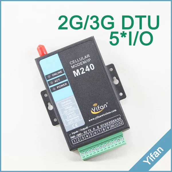 M240-H TCP/IP Modbus промышленный 3g сотовая связь модем с RS232/RS485 IO порты для SCADA