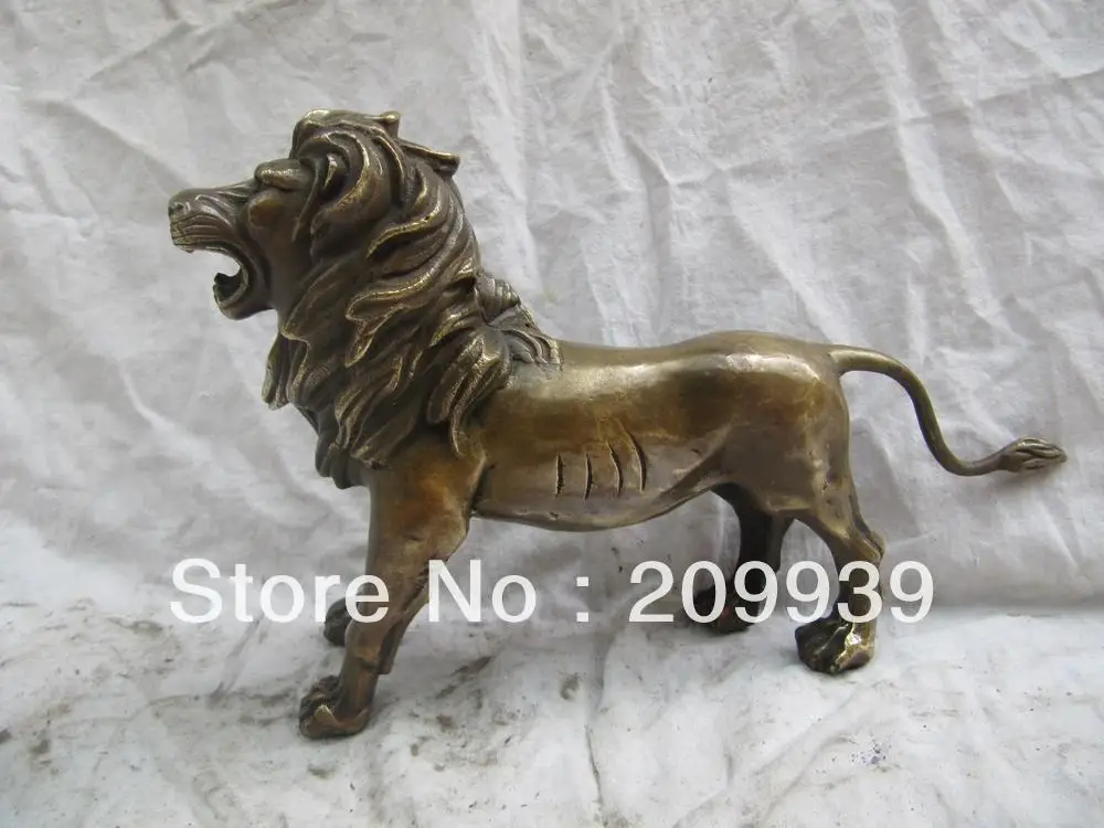 

Fast ship classical old copper lifelike a fierce lion statue (A0314)