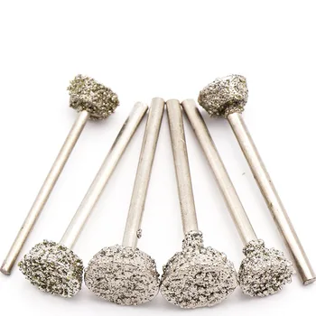 

6pcs Diamond Grinding Head Engraving Tools Jade Peeling Grinding Head Magnetic Sand Needle Grinding Head 3x14mm 3x12mm 3x10mm
