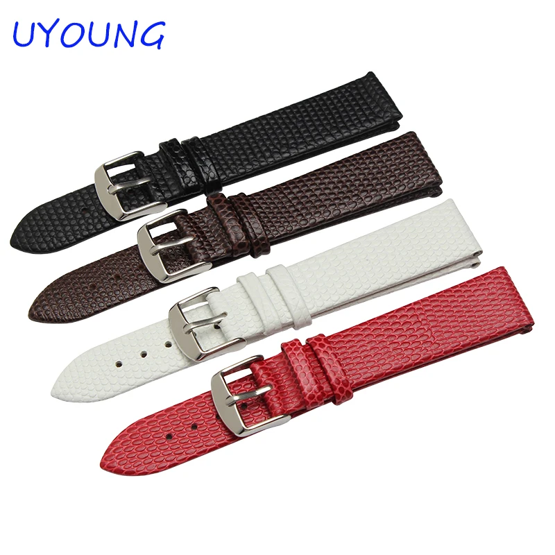 

10mm12mm14mm16mm18mm20mm Quality Genuine Leather Watchband Fine steel watch buckle